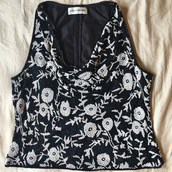 🤍🖤 Fancy Beaded Top 🖤🤍 - Picture 2 of 8